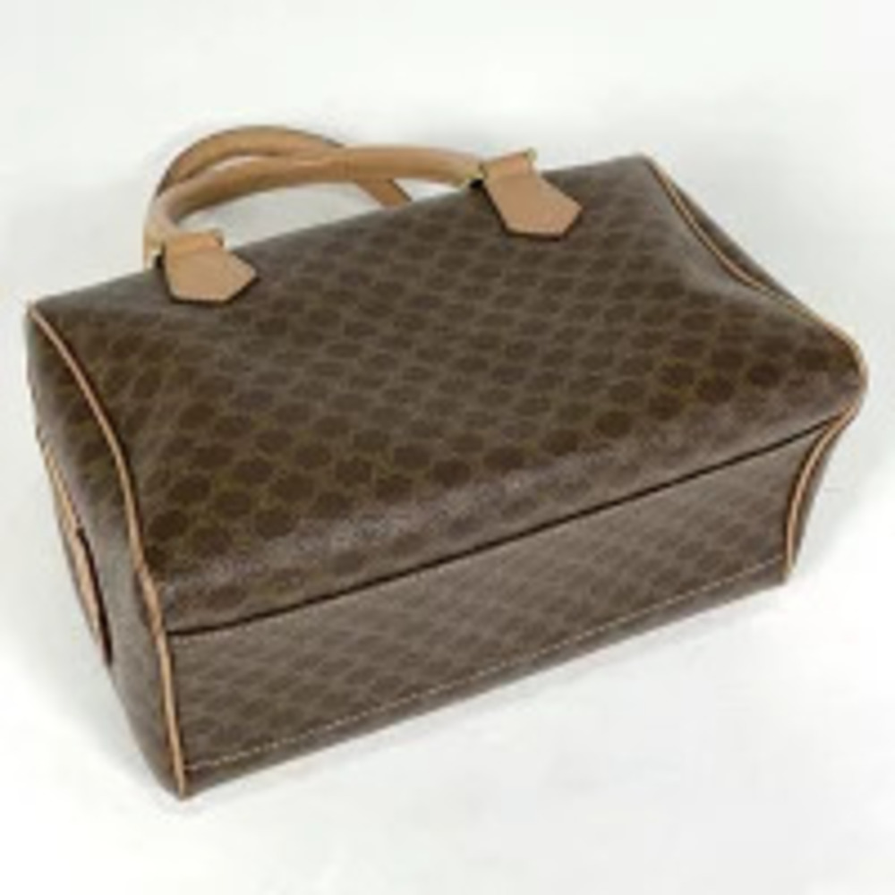 Celine Macadam Canvas Handbag Boston Brown